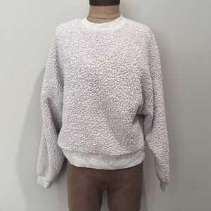 Gap crewneck grey sherpa cozy sweatshirt size XS